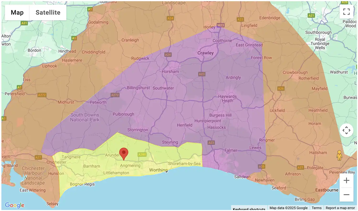 Gas Bottles Brighton delivery zone map - click to see on BBQ Gas Bottles
